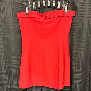 Red Strapless Mini Dress